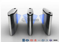 IP54 Anti - Breakthrough Flap Turnstile Speed Automatic Gates Barcode System With Bule Light