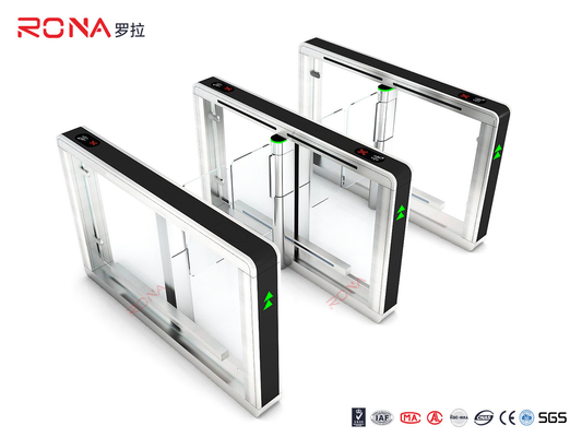 304# Thép không gỉ Fastlane Speed Gate Turntile Chiều cao eo với các tấm rào chắn rõ ràng