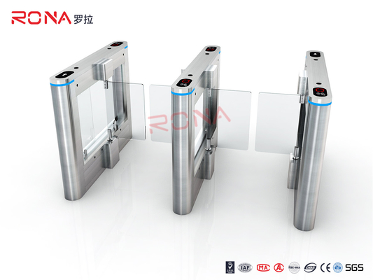 Kiểm soát truy cập cho người đi bộ An ninh Swing Gate Turntile với cánh tay thủy tinh / Acrylic