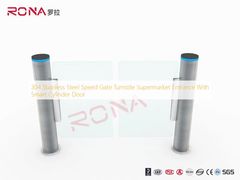 Cổng siêu thị quay vòng bằng thép không gỉ 304 với cửa xi lanh thông minh